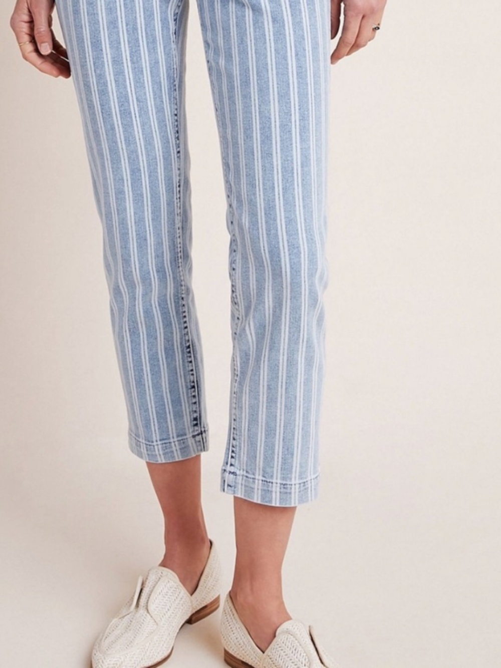 Anthropologie Size 27 Pilcro High-Rise Striped Acid Wash Slim Jeans - Picture 5 of 10